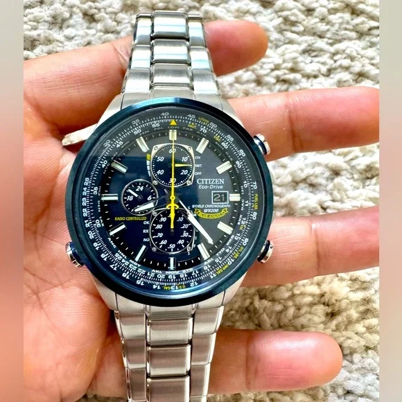 *READ DESCRIPTION* Citizen Eco-Drive Blue Angles H800 Radio controlled Watch - Picture 1 of 16